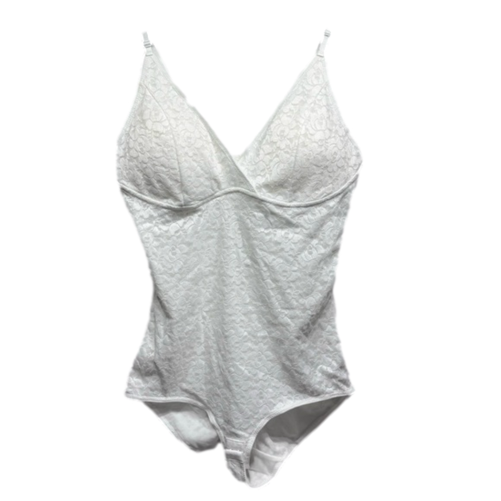 Ivory Body Suit Lace Overlay Shaper Spaghetti Straps Size Small Layer Sexy NEW